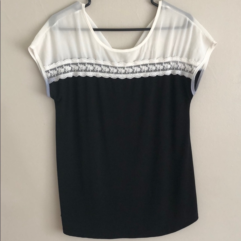 Black and white blouse